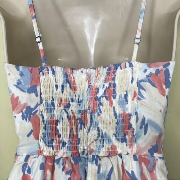 Abercrombie & Fitch Pink and Cream Printed Halter Midi Dress with Slit Size S - Picture 6 of 14